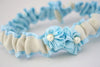 Light Blue and Ivory Pearl Garter