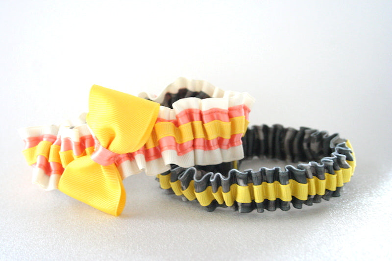 Ivory, Orange and Yellow Garter Set