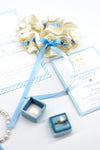 Blue, Ivory and Gold Wedding Garter - Time Saving Wedding Planning Tips