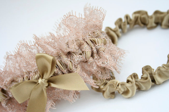 Stylish Metallic Custom Wedding Garter Set