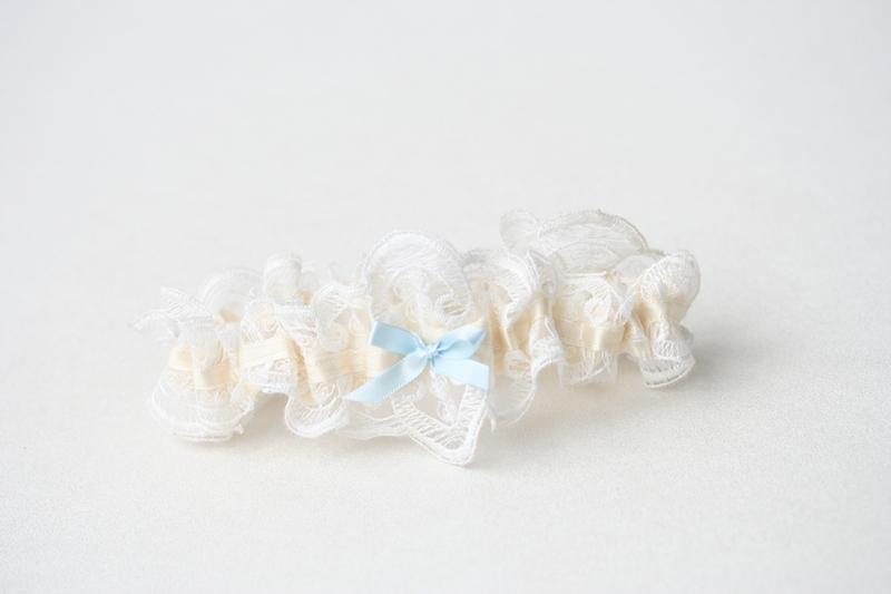 Garter: Mother's Wedding Dress Lace with Blue