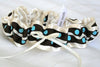 Real Wedding Garter: Nicole’s Turquoise Polka Dots