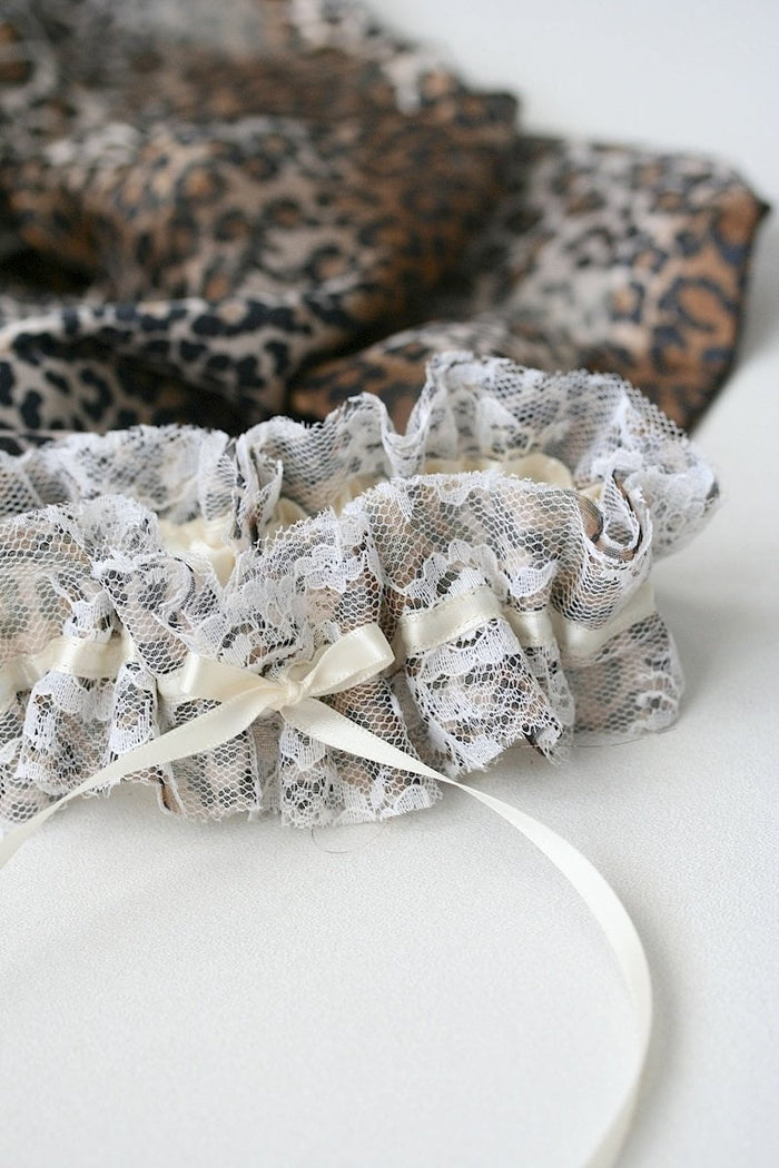 Custom Wedding Garter Made From Grandmother’s Scarf