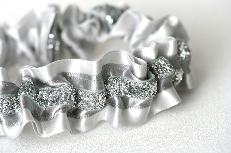 Gray and Silver Sparkle Garter