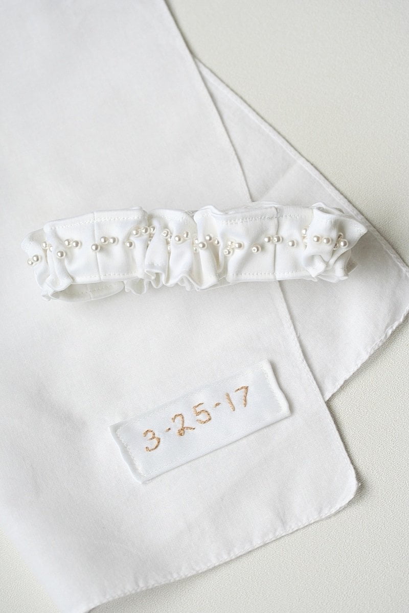 Garter & Hanky: Made From Mother's Wedding Dress