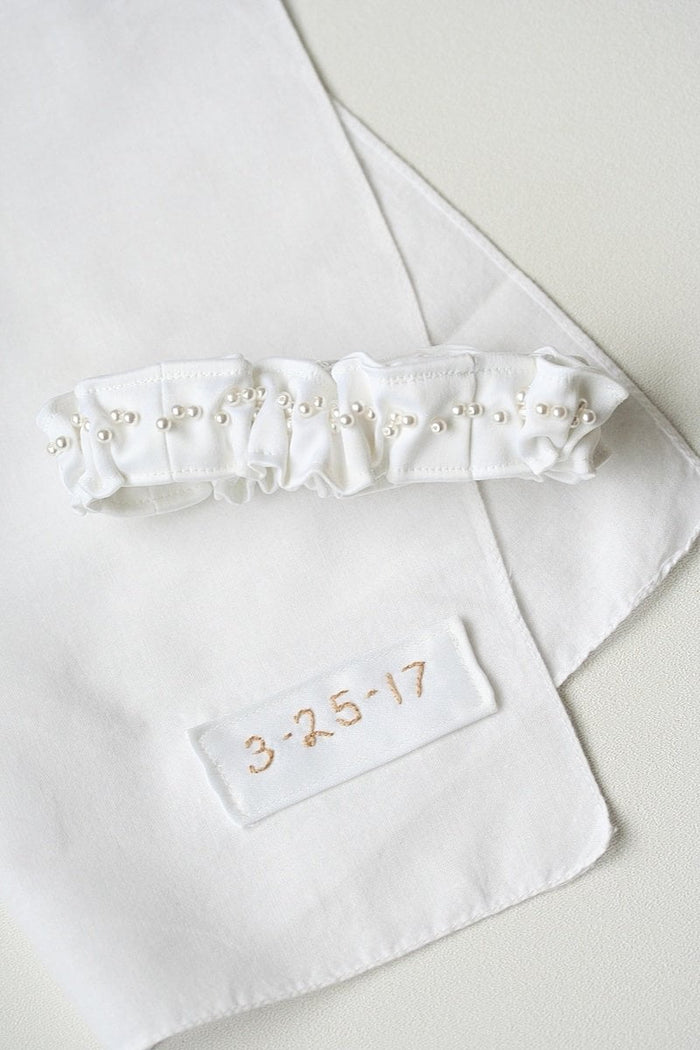 Garter & Hanky: Made From Mother's Wedding Dress