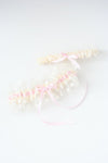 Pink, Polka Dot & Embroidered Garter Set