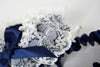 Navy Blue and Ivory Lace Custom Garter