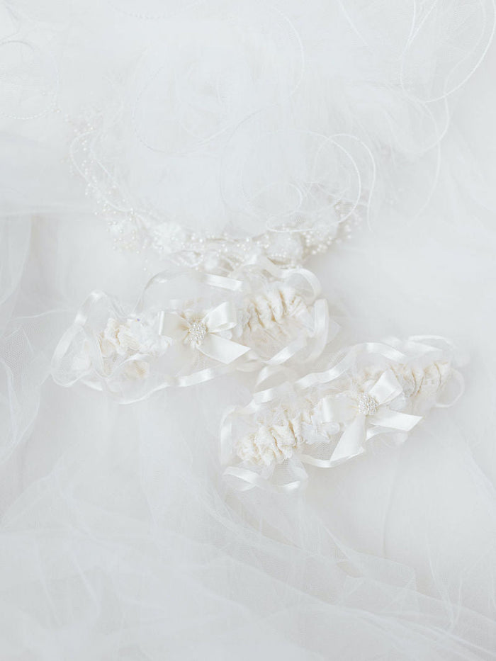Custom Garters for Sisters Made From Mom's Veil