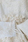 embroidered garter set with lace and pearls from mother's wedding dress