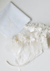 use mother's wedding dress in lace wedding garter set with tulle handmade heirloom by  The Garter Girl