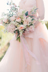 blush wedding dress - what to do when you first get engaged