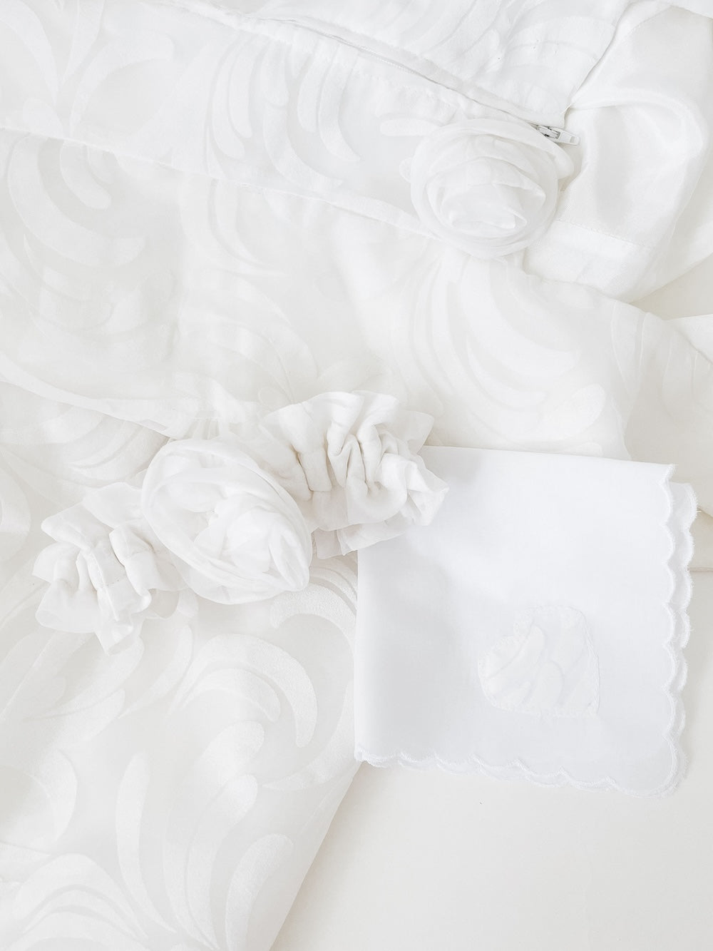 Garter: White Floral Made From Mother's Wedding Dress