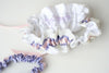 White Lace, Pink and Lavender Garter Set