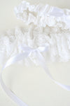 white lace wedding garter set