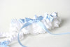 White Lace and Light Blue Garter Set