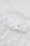 White Satin Custom Bridal Garter With Floral Material From Bride's Wedding Dress by The Garter Girl