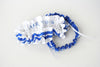 Royal Blue and White Personalized Garter Set
