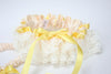Ivory Lace and Yellow Garter Set