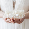 ivory lace and satin wedding garter set heirloom, keepsake, bridal accessory designed & handmade by The Garter Girl