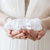 best bride gift idea, white eyelet lace and satin wedding garter by The Garter Girl