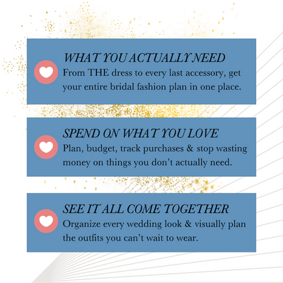 Bridal Fashion Planner & Spreadsheet for Staying on Organized & On Budget for Wedding Dress by The Garter Girl