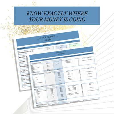 Bridal Fashion Planner & Spreadsheet for Staying on Organized & On Budget for Wedding Dress by The Garter Girl