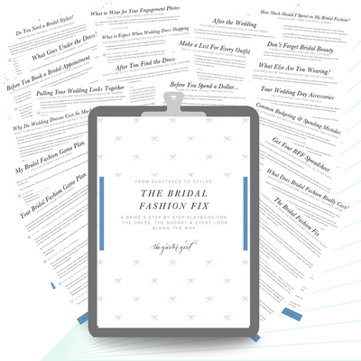 Bridal Fashion Planner & Spreadsheet for Staying on Organized & On Budget for Wedding Dress by The Garter Girl