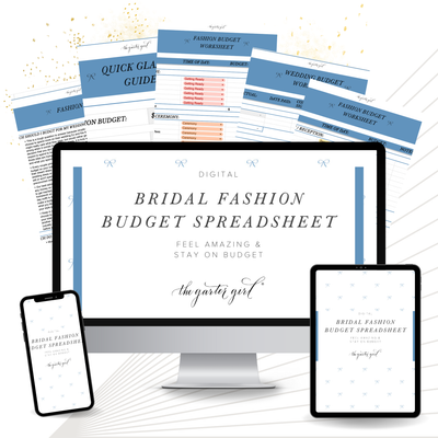 Bridal Fashion, Wedding Dress Budget Spreadsheet Organizer Tracker by The Garter Girl