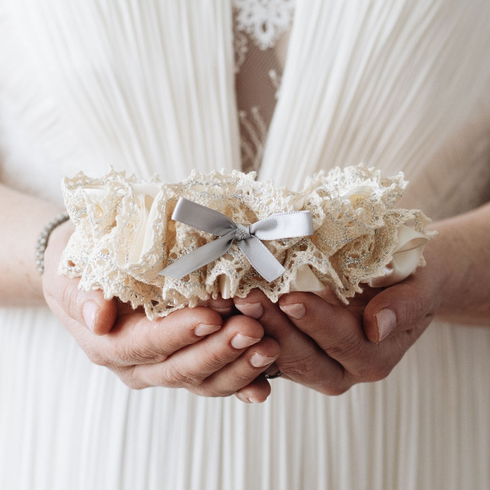 Amazing Sparkle Wedding Garter | Lace Garter Gift For Bride Do Not Add Tossing Garter / Add Personalized Embroidery (+$76) / Large (24 - 28 inches) Amazing Sparkle Wedding Garter | Lace Garter Gift For Bride Do Not Add Tossing Garter / Add Personalized Embroidery (+$76) / Large (24 - 28 inches)
