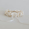 glamorous ivory lace and satin wedding garter heirloom handmade by The Garter Girl