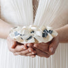 Ready-to-Ship - Dusty Blue & Ivory Satin Wedding Garter