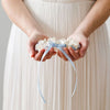 Ivory & Light Blue Satin Garter