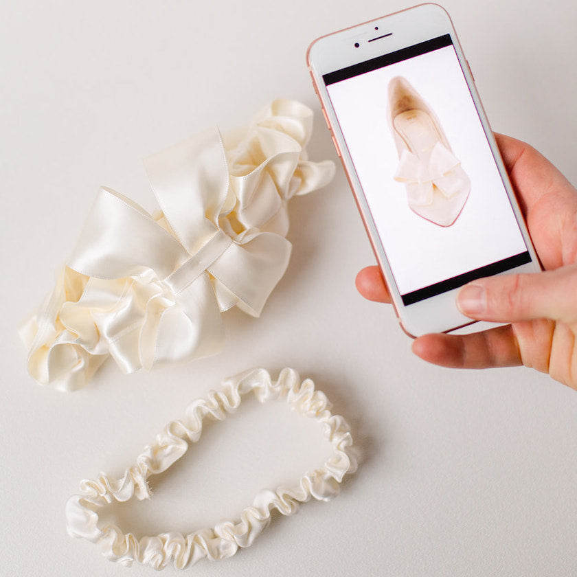 modern custom wedding garter designed and hand made by The Garter Girl