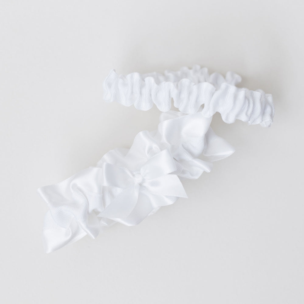 easy bridal shower gift for bride, modern luxury wedding garter heirloom handmade by The Garter Girl