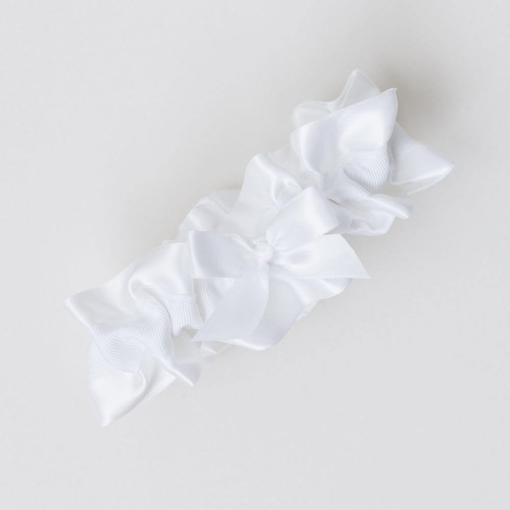 easy bridal shower gift for bride, modern luxury wedding garter heirloom handmade by The Garter Girl