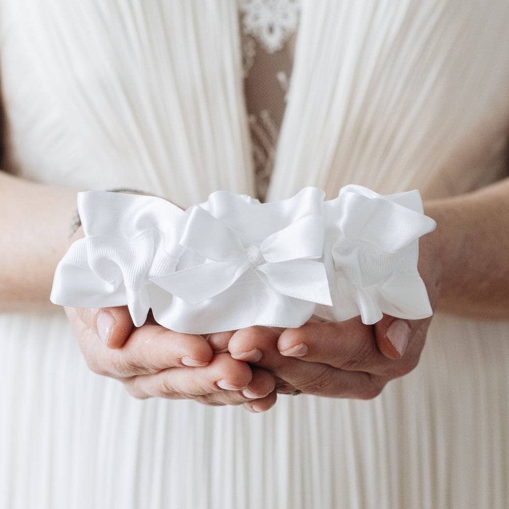 Simple Lace Wedding Garter  Off White Garter For Bride