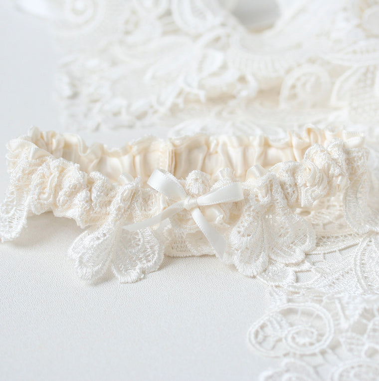 vintage wedding dress lace bridal garter by The Garter Girl