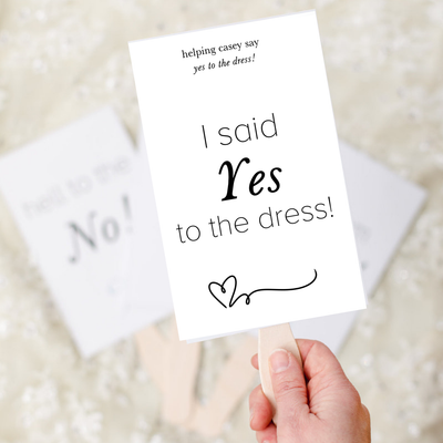 Personalized Wedding Dress Shopping Voting Signs, Easy Bridal DIY, The Garter Girl