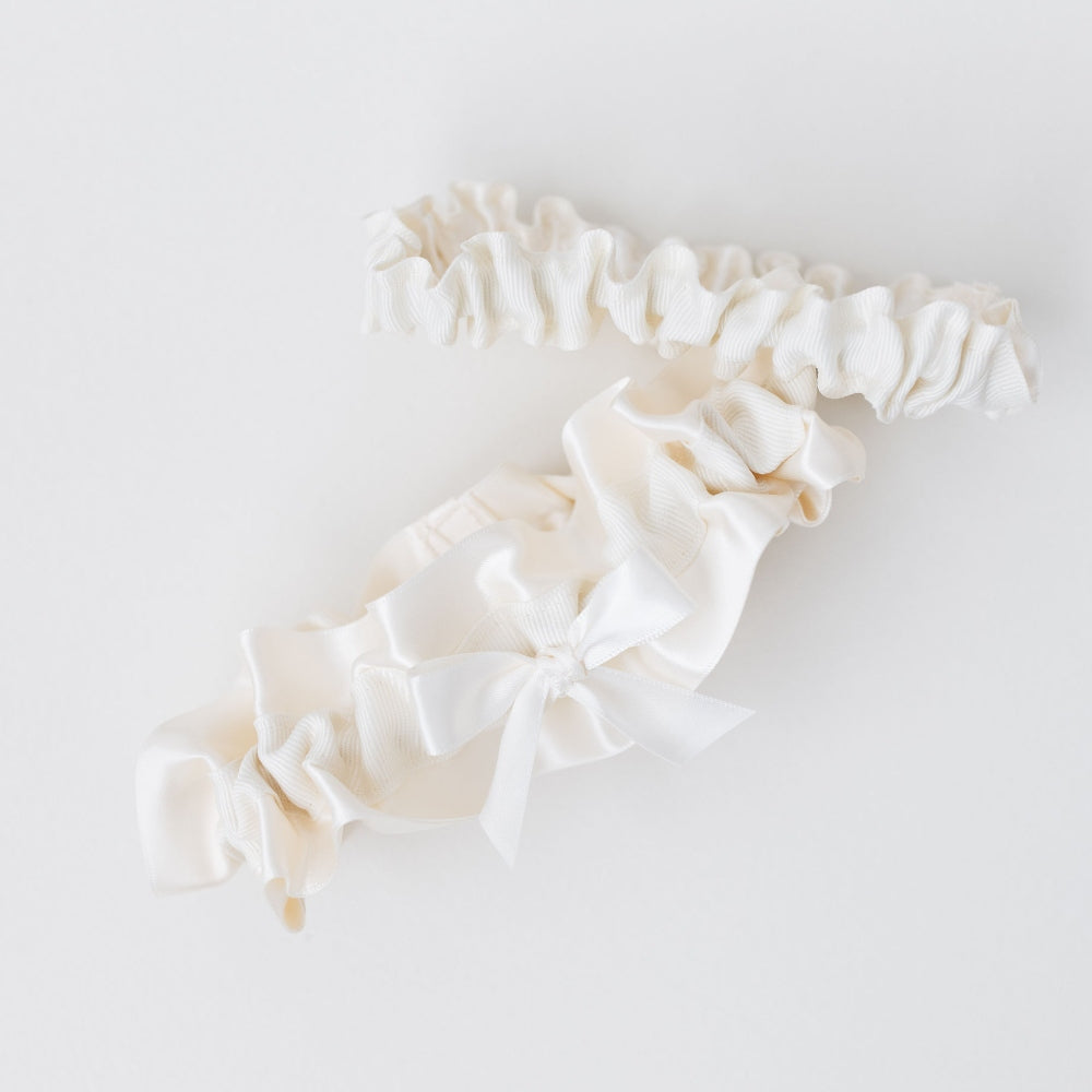 easy bridal shower gift for bride, modern luxury wedding garter heirloom handmade by The Garter Girl