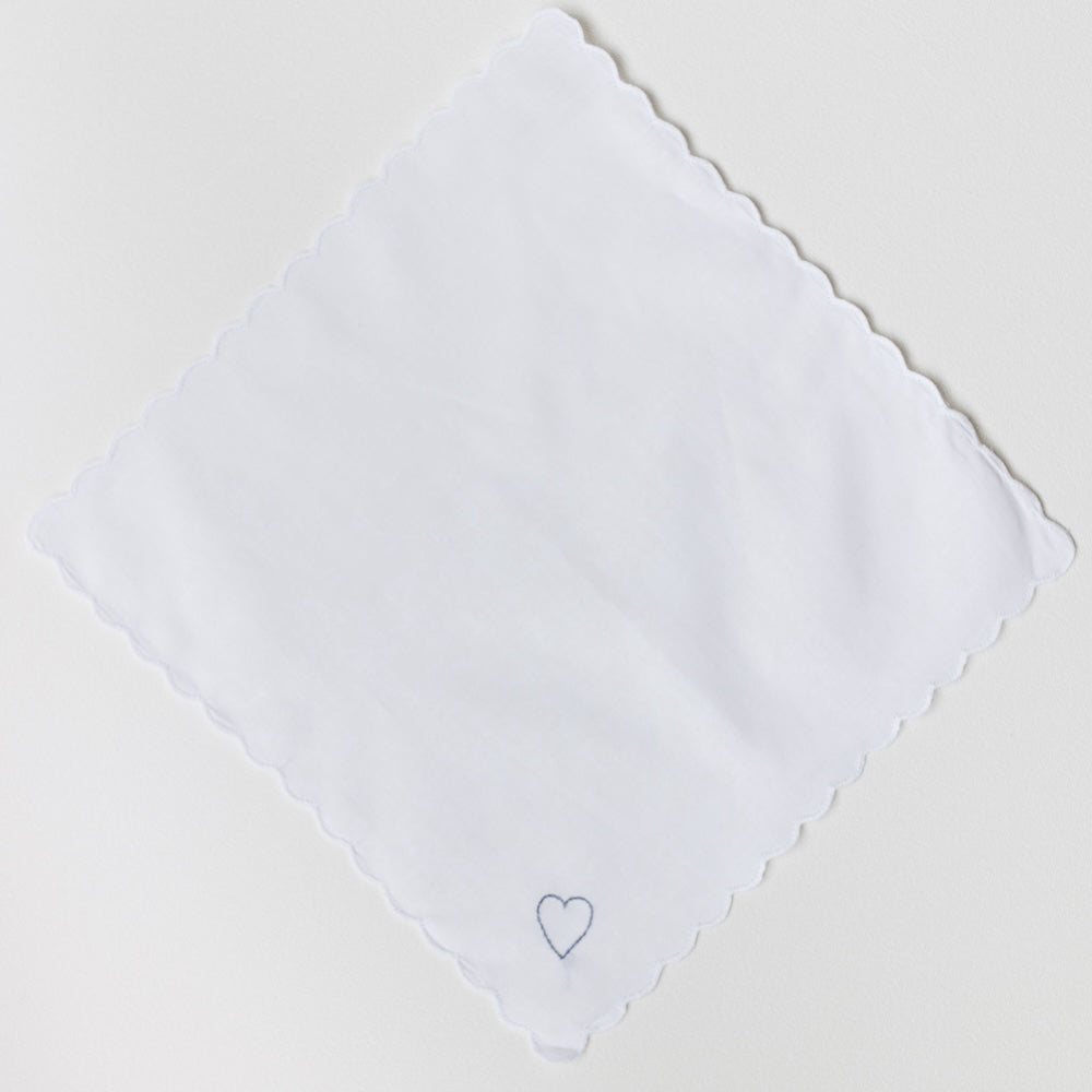 Wedding Handkerchief with Embroidered Heart