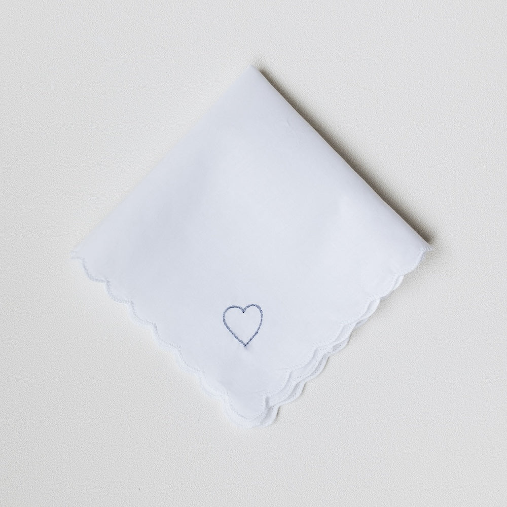 Wedding Handkerchief with Embroidered Heart