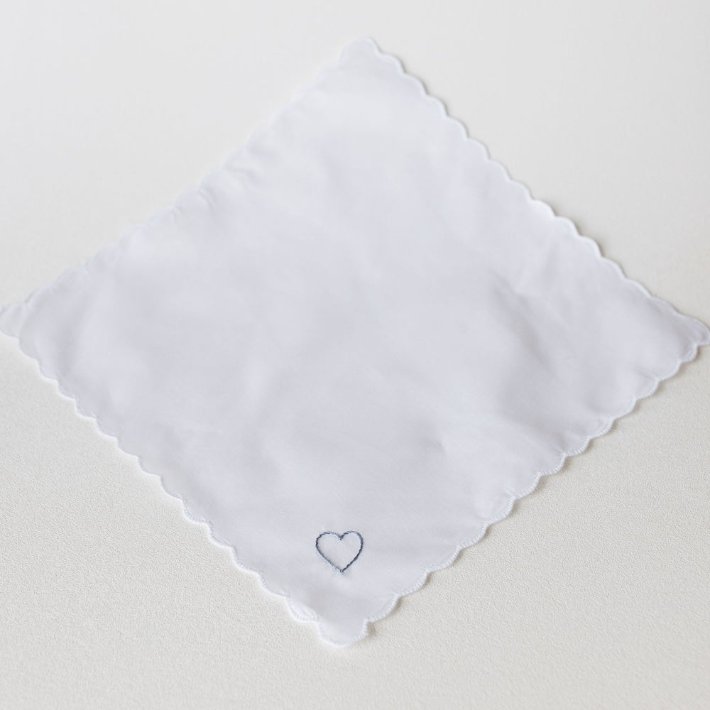 Wedding Handkerchief with Embroidered Heart