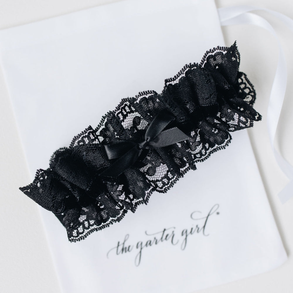 Sexy, Luxurious Wedding Garter, Black Velvet & Lace | Best Bridal Garters Large (24 - 28 inches) / Do Not Add Tossing Garter / Add Personalized Sexy, Luxurious Wedding Garter, Black Velvet & Lace | Best Bridal Garters Large (24 - 28 inches) / Do Not Add Tossing Garter / Add Personalized