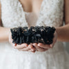 black lace and velvet wedding garter handmade by The Garter Girl