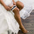 Ready-to-Ship - Black Lace & Ivory Satin Wedding Garter