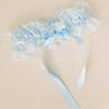 Shop our heirloom blue lace bridal garter for something blue at your wedding.