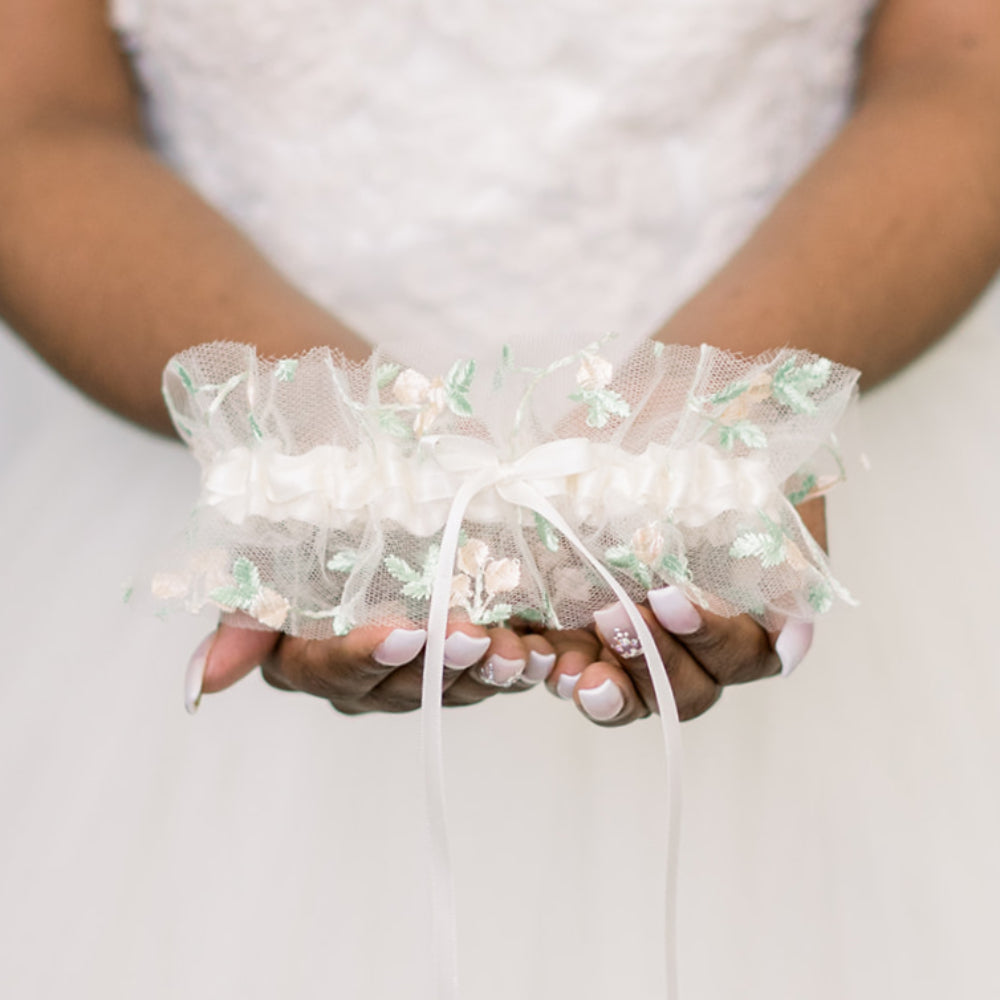 Wedding Garter Flower Bridal Garter Glitter Garter Bride Boho