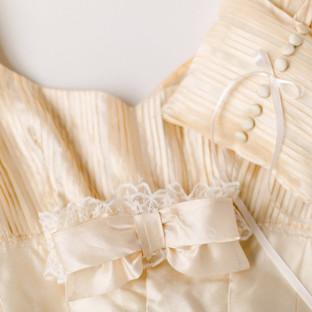 custom wedding ring bearer pillow handmade from bride's grandmother's wedding dress by The Garter Girl