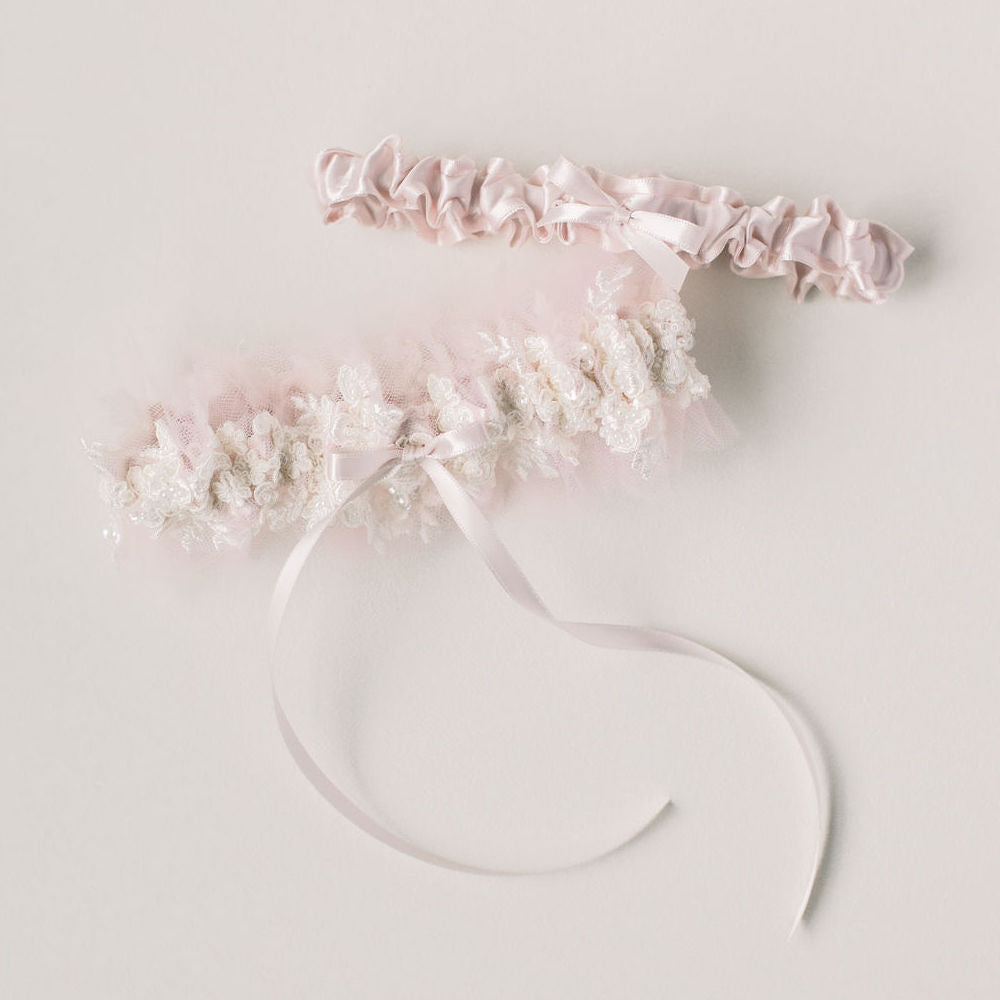 Shop our heirloom wedding garter sets handmade by luxury wedding garter designer, The Garter Girl